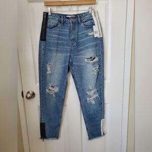 Kancan Distressed Cotton Blue Denim Jeans Relaxed Fit Women's Size 6 28